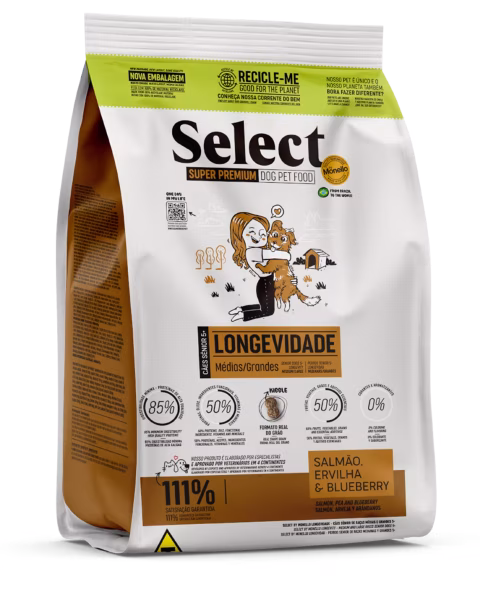 Select By Monello Perros Senior Razas Medianas y Grandes Salmón 15 Kg